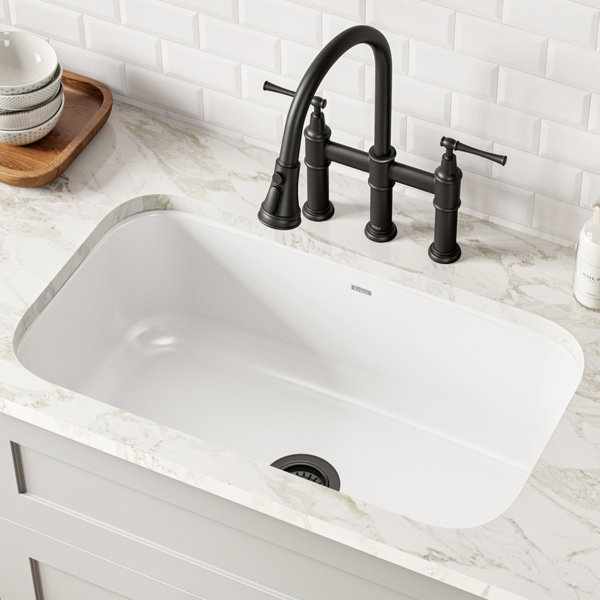 KRAUS Pintura™ 31 1/2-inch L 16 Gauge Undermount Single Bowl Enameled ...